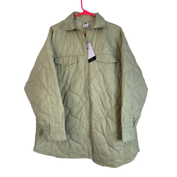 NWT Nike Oversized Fit Quilted Shirt Jacket Shacket Women L/XL - Picture 7 of 12